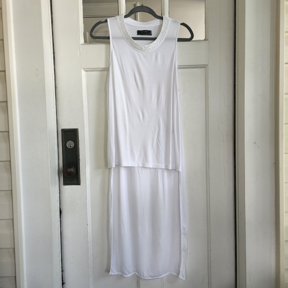 RELIGION We Live In Black White High Low Sleeveless Tshirt
